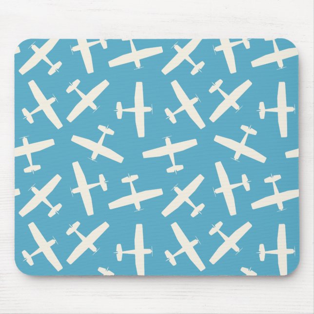 Aircraft Pattern Mouse Pad | Vintage Retro Style (Front)