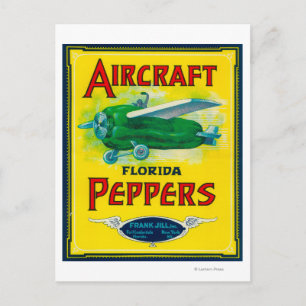 Aircraft Pepper Label Postcard
