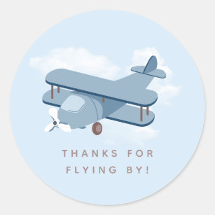 Aircraft Pilot Boy's Birthday Classic Round Sticker