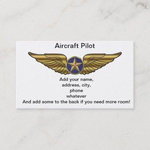 Aircraft Pilot Business Card