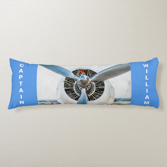 Aircraft propeller funny customisable body cushion (Front)