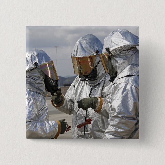 Aircraft Rescue Firefighter Marines 15 Cm Square Badge (Front)