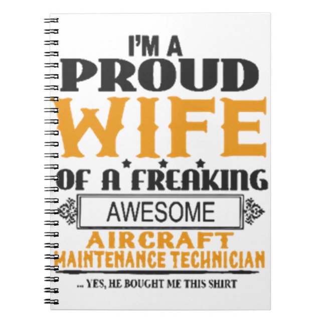 aircraft technician wife gift notebook (Front)