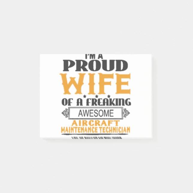 aircraft technician wife gift post-it notes (Front)