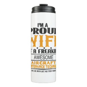 aircraft technician wife gift thermal tumbler
