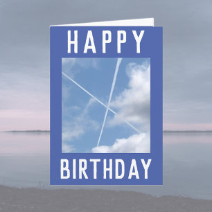 Aircraft Trails form a Saltire in the Sky Card