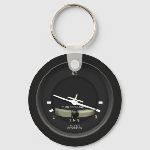 Aircraft Turn Coordinator Instrument Key Ring