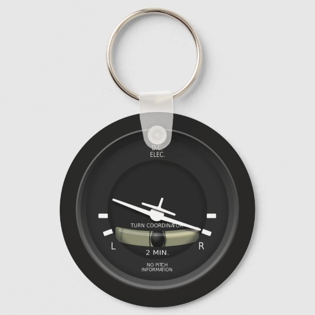 Aircraft Turn Coordinator Instrument Key Ring (Front)