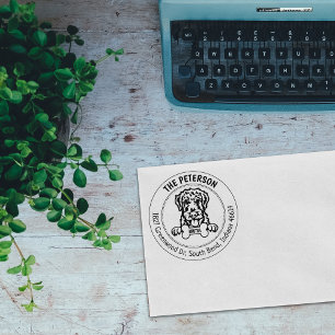 Airdale Terrier Dog Family Return Address  Rubber Stamp