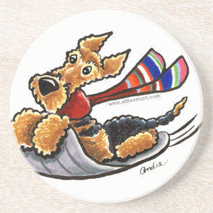 Aire-Sledding Airedale Terrier Coaster