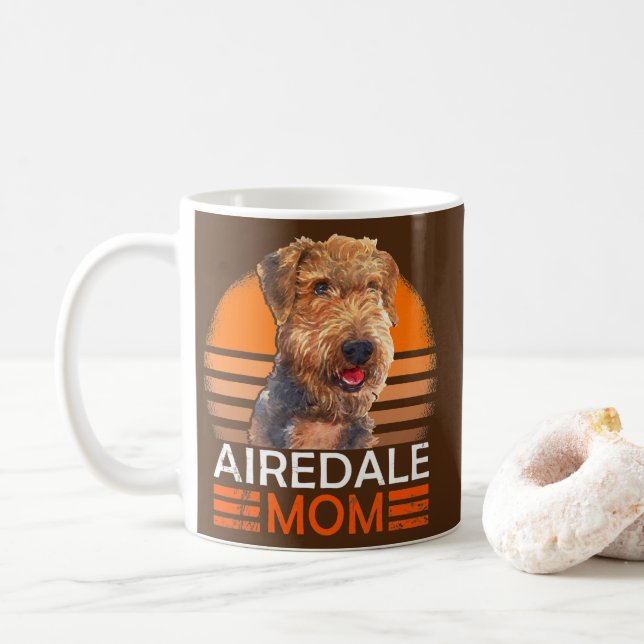 Airedale Airedale Terrier Mother Mother  Coffee Mug (With Donut)