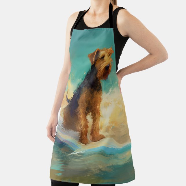Airedale Beach Surfing Painting  Apron (Insitu)