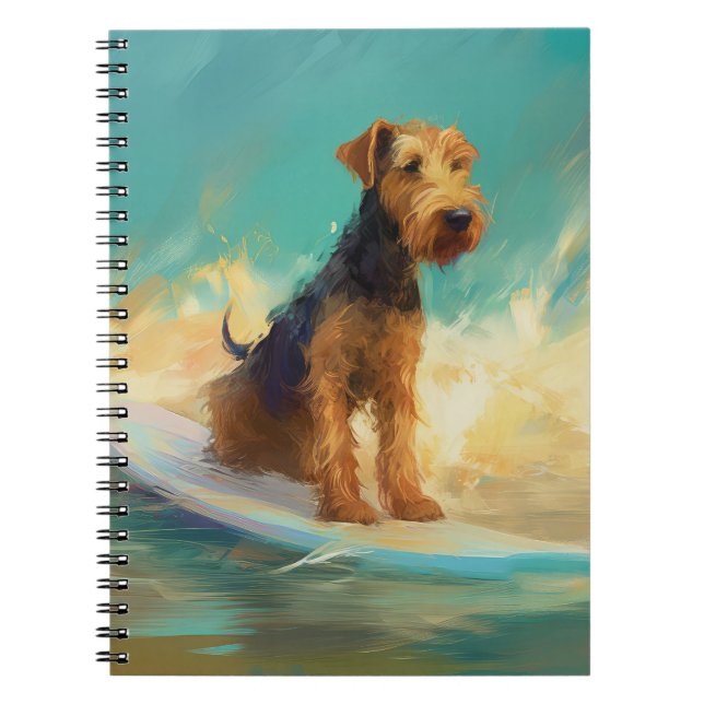 Airedale Beach Surfing Painting  Notebook (Front)
