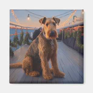 Airedale Christmas Cruise: Pawsome Holiday Delight Magnet