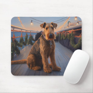 Airedale Christmas Cruise: Pawsome Holiday Delight Mouse Pad