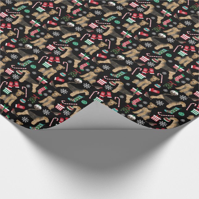 Airedale Christmas Gift Wrap (Corner)
