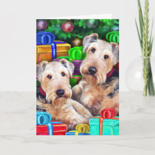 Airedale Christmas Open Now Holiday Card