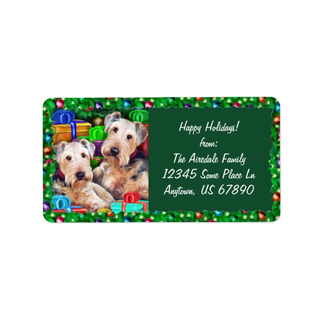 Airedale Christmas Open Now Label (Front)