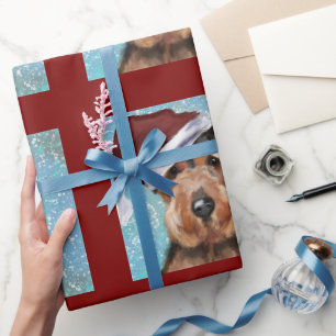 AIREDALE CHRISTMAS WRAPPING PAPER