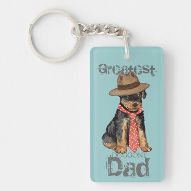 Airedale Dad Key Ring (Front)