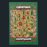 Airedale Dog Countdown Christmas Advent Calendar  Tea Towel<br><div class="desc">Airedale Dog Countdown Christmas Advent Calendar kitchen towel features a watercolor of an Airedale Terrier with a red Santa Hat and a red Christmas collar.</div>