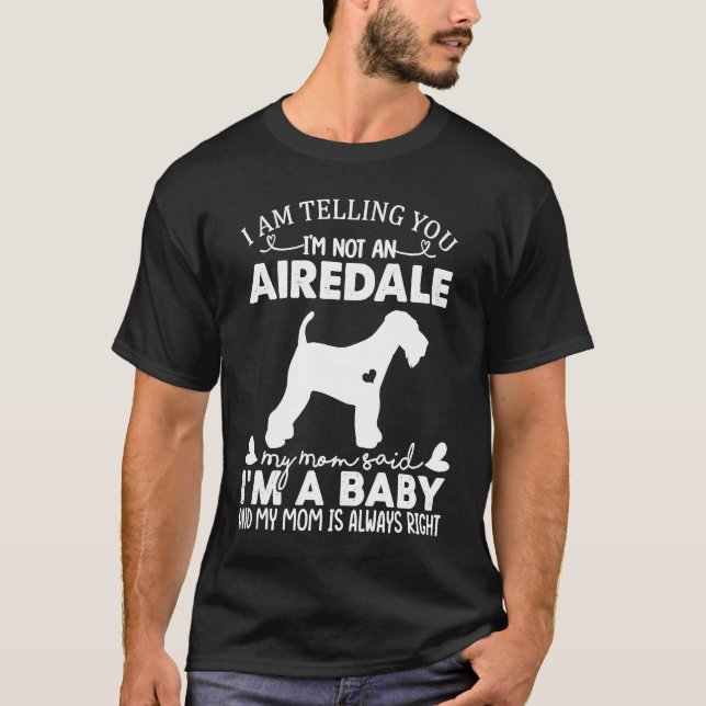 Airedale Dog   For Women Mom Mama Baby Dog T-Shirt (Front)