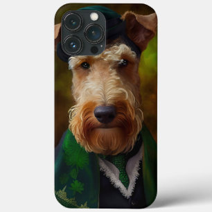 airedale dog in St. Patrick's Day iPhone 13 Pro Max Case
