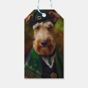 airedale dog in St. Patrick's Day Gift Tags