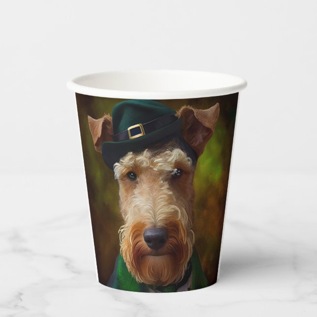 airedale dog in St. Patrick's Day Paper Cups (Front)