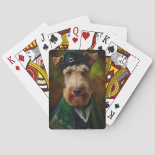 airedale dog in St. Patrick's Day Playing Cards