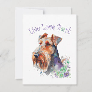 Airedale Dog Mum Floral Card
