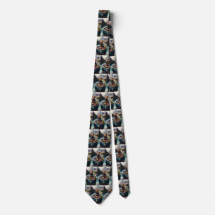 Airedale Dog on a Paddle: A Scenic Adventure Tie