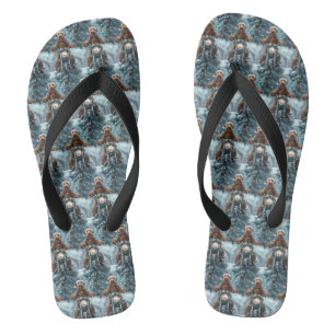 Airedale Dog Riding Motorcycle Christmas Thongs