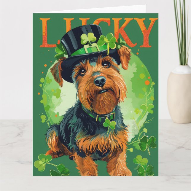 Airedale Dog St. Patrick's Day Card (Front)