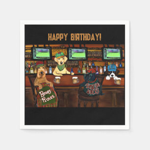  AIREDALE & FRIENDS Poster Napkin