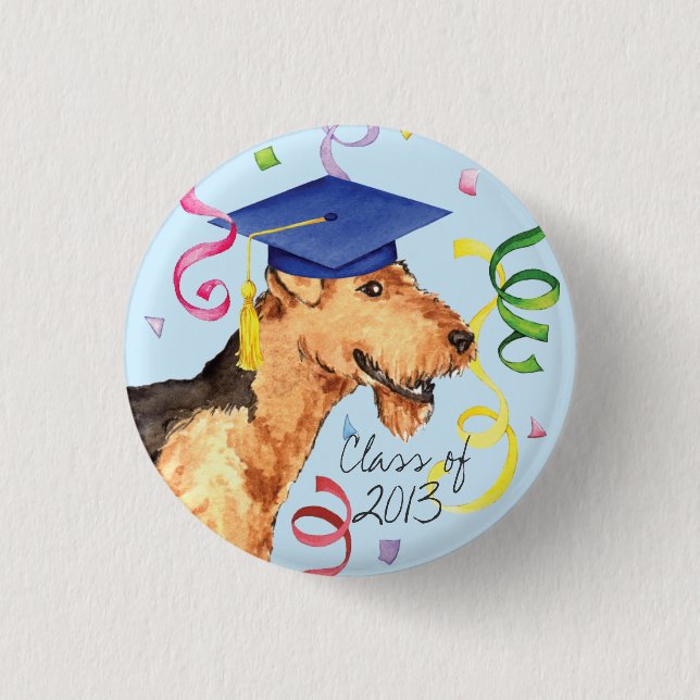 Airedale Graduate 3 Cm Round Badge (Front)