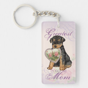 Airedale Heart Mum Key Ring