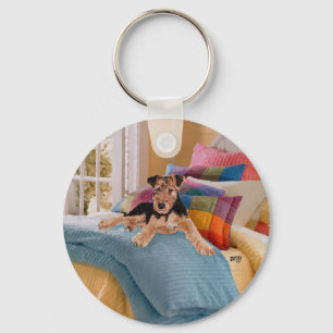 Airedale, Lakeland or Welsh Terrier Pup Key Ring
