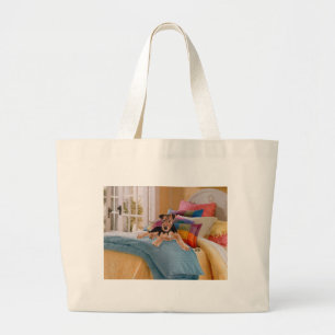 Airedale, Lakeland or Welsh Terrier Pup Large Tote Bag