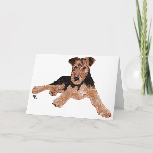 Airedale, Lakeland, Welsh Terrier Pup Card (Front)