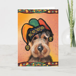 AIREDALE MARDI GRAS CARD