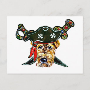 Airedale Pirate Postcard