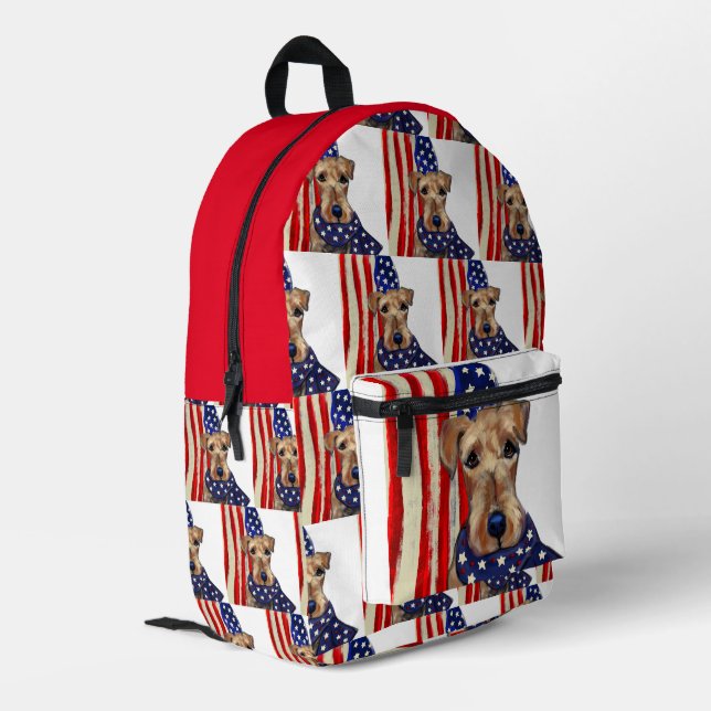 AIREDALE  PRINTED BACKPACK (Back Corner Left)