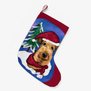 Airedale  small christmas stocking