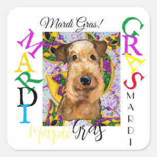 AIREDALE       SQUARE STICKER