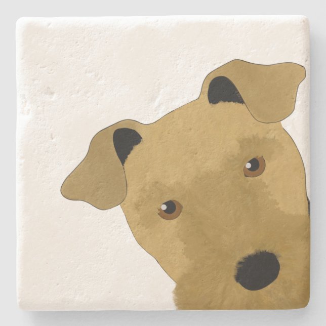 Airedale Stone Coaster (Front)