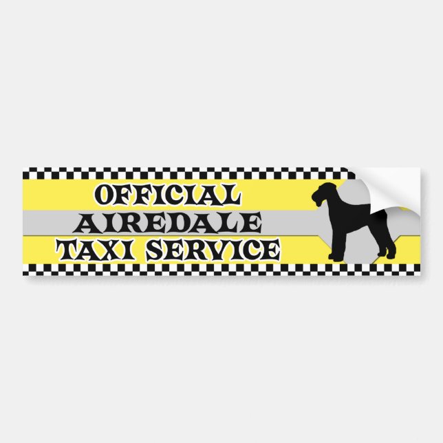 Airedale Taxi Service Bumper Sticker (Front)