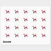 Airedale Terrier 01 in watercolor 2 Classic Round Sticker (Sheet)