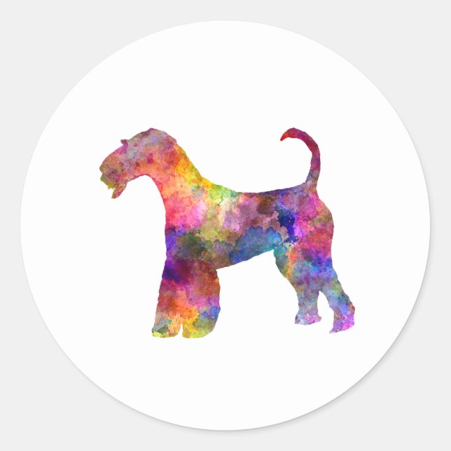 Airedale Terrier 01 in watercolor 2 Classic Round Sticker (Front)