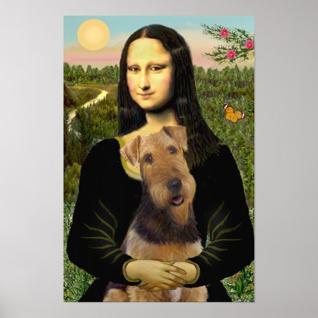 Airedale Terrier (#1) & Mona Lisa Poster (Front)